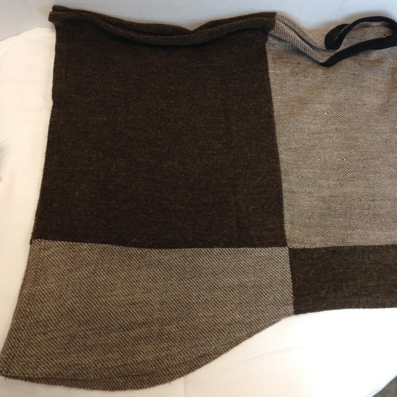 Lavena Brown/Beige Oversize Poncho - Picture 13 of 13